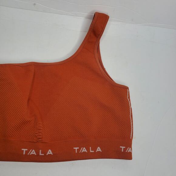TALA Lava One Shoulder Crop Top Sports Bra Burnt Orange Size L Large - Picture 8 of 9